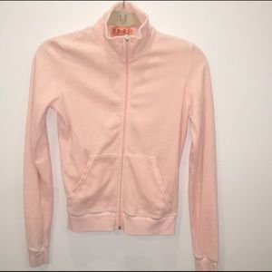 Juicy Couture Pink Velour Mock Track Jacket Small